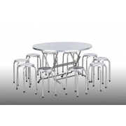 ĐL-BG4 : Bộ bàn inox tròn 1.2mvà ghế dày 1,3ly .